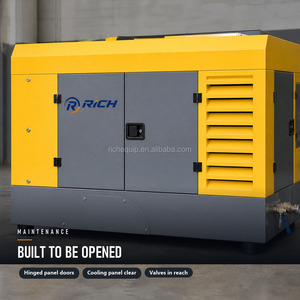 Compresseur d'air diesel à vis rotatif bi-étagé de type skid pour forage de puits miniers et de sondages - Product Image 1