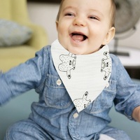 Lingette triangulaire en gaze de coton biologique lavable à motif personnalisé pour bébés, sans BPA, modèle nouveau-né