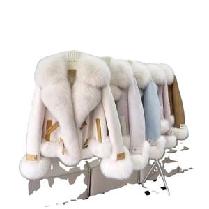 Cappotto Invernale Nuovo Stile Corto da Motociclista in Finta <span class=keywords><strong>Pelliccia</strong></span> di Volpe per Ragazze - Product Image 1