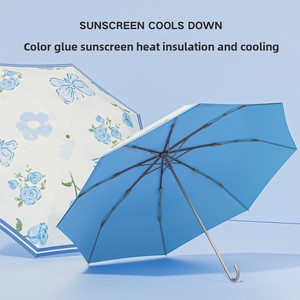 <span class=keywords><strong>Parapluie</strong></span> à crochet en or français pour femmes <span class=keywords><strong>parapluie</strong></span> <span class=keywords><strong>de</strong></span> soleil pliable <span class=keywords><strong>haut</strong></span> <span class=keywords><strong>de</strong></span> <span class=keywords><strong>gamme</strong></span> double usage fort 8K EVA Portable Anti-UV Parasol moderne - Product Image 6