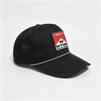 Casquette de golf pour homme à 5 panneaux avec logo personnalisé en PVC, perforations découpées au laser, imperméable, avec cordon, en polyester, casquette de baseball sportive