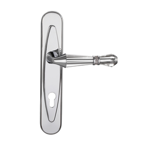 Maniglia per Porta in Ottone Massiccio Serie Venezia con Cristallo, Trattamento Superficiale Elettroforetico, Serratura Meccanica a Mortasa per Appartamento - Product Image 2