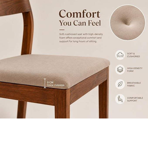 Solid Rosewood <b>Dining</b> <b>Chair</b> <b>Rustic</b> Teak Finish Wooden <b>Chair</b> for <b>Dining</b> Room Living Room Bedroom Home Furniture Set of 2 - Product Image 3