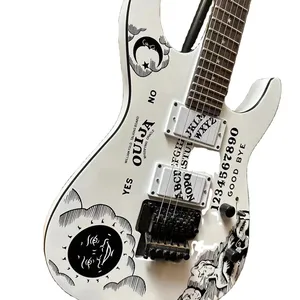 Cổ phiếu chất lượng hàng đầu ESP tùy chỉnh cửa hàng KH-2 ouija Kirk hammett Cynthia Trắng Guitar điện miễn phí vận chuyển