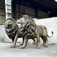 Statue de lion en bronze poli sur mesure de haute qualité, style européen, pour décoration extérieure