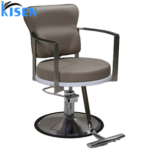 Kisen – chaise de barbier de salon de beauté moderne, nouveau, vert, gris, noir, style, chaise de coiffure avec grande pompe, à vendre - Product Image 2