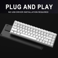 Clavier mécanique portable pour ordinateur portable avec rétroéclairage LED, fil USB, personnalisable, blanc, en stock