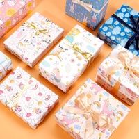 Boîte-cadeau en papier d'emballage pour enfants, emballage de cadeau d'anniversaire pour la journée des enfants, dessin animé animal