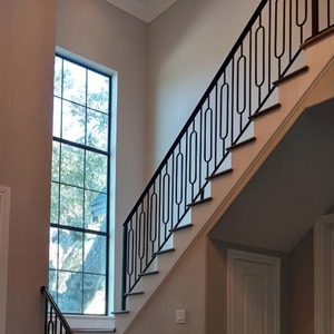 Bán buôn thiết kế hiện đại dễ dàng để cài đặt 1/2 ''* 44'' rỗng vuông hình bầu dục cầu thang ban công wrought sắt lục bình lan can cho trong nhà - Product Image 2