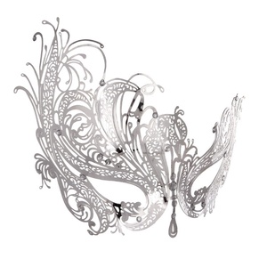 Masque de mascarade DAMAI en métal avec diamants pour femmes, masque brillant en strass pour soirée vénitienne, bal de promo, accessoire de costume de bar - Product Image 3