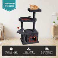 Tour à chat de luxe moderne pour Halloween, extra large, multi-niveaux, avec griffoir en sisal, maisonnette et perchoir pour grands chats d'intérieur, en peluche