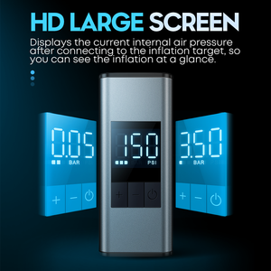 Pompe à vélo électrique A3 MAX en alliage d'aluminium avec logo personnalisé, 150 PSI, automatique, valves Schrader/Presta, portable, pour pneus de vélo de route et VTT - Product Image 2