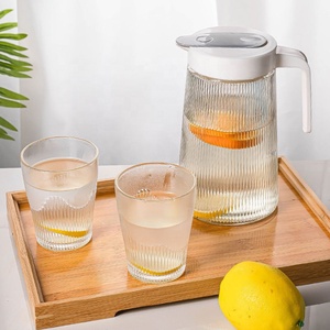 مخزنة مجموعة من 5 واضح شريط الزجاج عبوة ماء رخيصة الزجاج جرة مع البلاستيك غطاء - Product Image 6