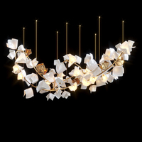 Lustre en céramique personnalisé de luxe de style nordique pour escalier, décoration de hall d'hôtel, villa, salon