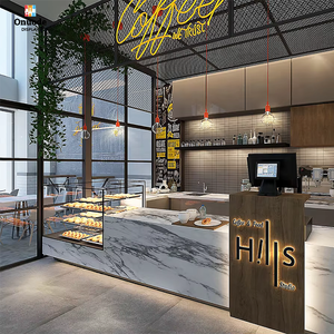 Muebles de Barra para Cafetería Modernos, Duraderos, Impermeables, Ecológicos, con LED, Materiales Personalizables para Interiores Comerciales - Product Image 6