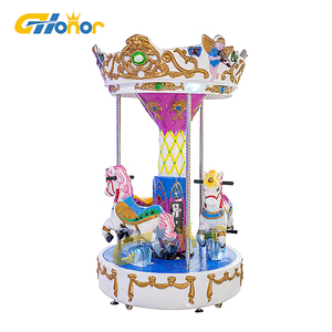 Carrusel go round para niños, 3 jugadores, juegos de diversión, 3 asientos, caballo, operado con monedas, carrusel - Product Image 6