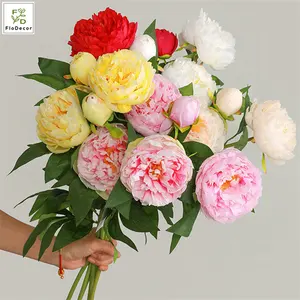 Grande fleur de pivoine artificielle rose à 3 têtes de haute qualité, décoration de Table de mariage, de Center de Table, de fête, de maison