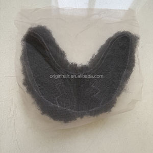 <span class=keywords><strong>Barbe</strong></span> et moustache artificielles en cheveux humains sur base de dentelle, faites à la main, pour hommes, maquillage réaliste - Product Image 3