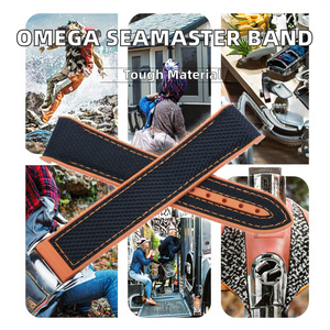 Vải Nylon Silicone Ban Nhạc Đồng Hồ Cho Omega Hành Tinh Đại Dương 600 Quý Cam Seamaster 300 Dây Đeo Cao Su Cong End Không Thấm Nước Người Đàn Ông - Product Image 2