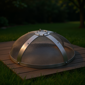 Pantalla Antichispas de Acero para Hoguera, 20 Pulgadas, Tapa Reforzada para Exteriores con Asa, Estilo Clásico, Cubierta Portátil para Hoguera de Leña - Product Image 2