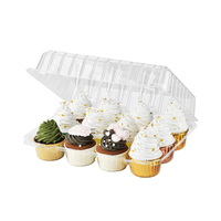 Boulangerie Boîtes à gâteaux transparentes Emballage 12 Pack Vente en gros Blister Boîtes à gâteaux pour aliments sucrés