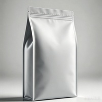 Sachets refermables à fond plat en aluminium multi-tailles pour emballage personnalisé avec logo imprimé, vente en gros