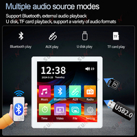 Panel Musik Stereo Mini Layar Sentuh 4*25W TF AUX Radio FM Sistem PA Bluetooth Amplifier Dinding Audio Rumah Pintar Speaker Plafon