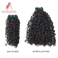 Extensions de cheveux humains brésiliens vierges 100 % purs XuanSheng pour boucles, qualité Remy 10A, double trame tissée à la machine, double tirage