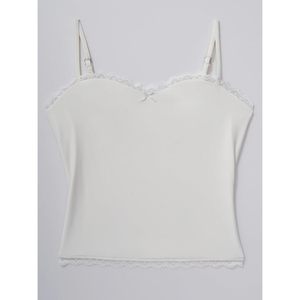 FOXA Lace Tank <b>Top</b> Women White Spandex Polyester Breathable Cami Shirt Outer Wear <b>Y2K</b> Style - Product Image 6
