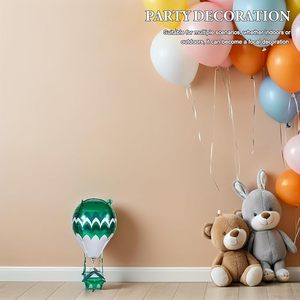 Metallic Green Hot Air <b>Balloon</b> Foil <b>Balloons</b>, Shiny Mylar <b>Balloons</b> for Baby Shower & Travel Party Supplies - Product Image 4