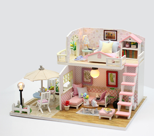 Vente chaude Enfants Exquis 3D Miniature Diy Rose Loft Chambre Puzzle Miniature Meubles Maisons De Poupée - Product Image 5