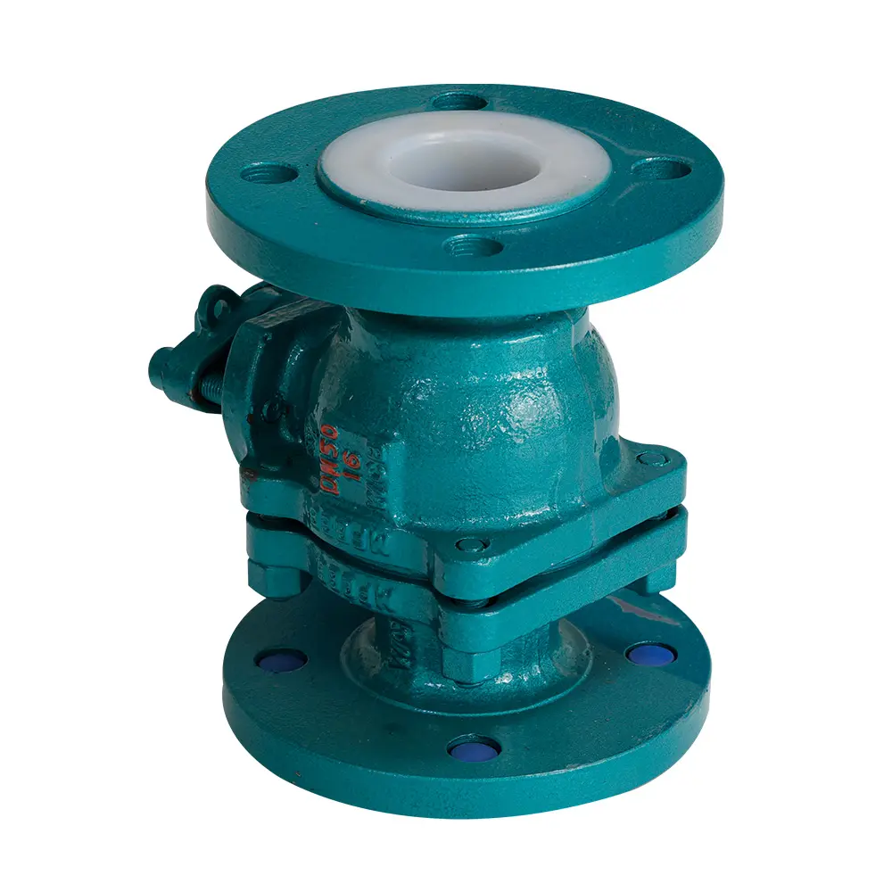 Fornecedor da China válvulas de esfera flangeadas com forro de flúor FEP válvula de esfera resistente WCB de aço fundido Q41F46-16C de 1.0Mpa-1.6Mpa