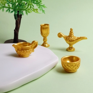 100 Piezas/Bolsa, Adorno de Lámpara <span class=keywords><strong>Divina</strong></span> de Aladino Dorada, Miniaturas para Casa de Muñecas, Figuras Decorativas para Fiestas - Product Image 4