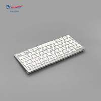 KW-001A 60% Keyboard Mini Nirkabel USB 2.4G untuk Kantor, Super Tipis, Tombol Plastik Model Cokelat dengan Sakelar ON/OFF