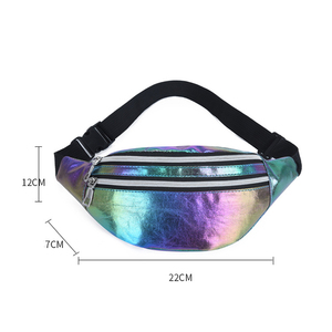 Holografische Bauchtasche Hologramm-Hüfttasche Laser-Strand-Reise-Bananen-Tasche Reißverschluss-Gürteltasche für Damen und Mädchen - Product Image 6
