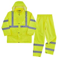 Veste et pantalon imperméables haute visibilité pour l'extérieur, équipement de travail de sécurité, combinaison de pluie réfléchissante haute visibilité pour hommes