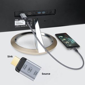 4K 60Hz Type C Mâle vers MPD1.4 Femelle Adaptateur Flash Data Audio Transfer Extension Connecteur pour <span class=keywords><strong>TV</strong></span> Ordinateur Portable Sortie Vidéo Type DC - Product Image 3