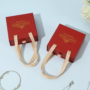 Boîte cadeau portable personnalisée avec logo, boîte à bijoux en papier pour bracelet, <span class=keywords><strong>bague</strong></span>, boucles d'oreilles, boîte à tiroir coulissante en satin avec poignée Cartiers - Product Image 3