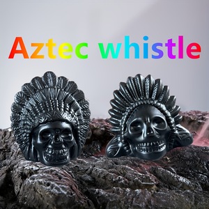 นกหวีดเซรามิคโอคาริน่ารูปผี สำหรับฮาโลวีน แอซเท็ก เทพแห่งความตาย นกหวีดเสียงกรีดร้องสยองขวัญ ของเล่นคลายเครียด อุปกรณ์เชียร์ลีดเดอร์ - Product Image 3