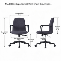 Chaise de bureau de direction ergonomique pivotante de luxe en tissu pour ordinateur, fournie directement par l'usine