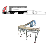 High Quality High-Rise Telescopic Gravity Roller Conveyor System Efficient Unloading Rubber Belt Cargo for Restaurants