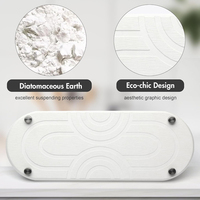 Tapis de bain en pierre de terre de diatomée dernière génération, absorption d'eau ultra-forte, séchage rapide, tapis de bain en diatomite, support de lavabo en pierre à séchage rapide