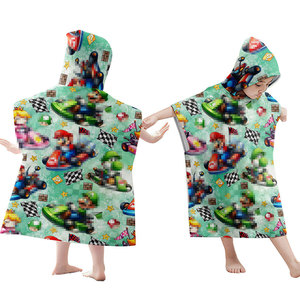 Peignoir de <span class=keywords><strong>surf</strong></span> personnalisé pour filles et garçons, serviettes de piscine pour enfants, <span class=keywords><strong>poncho</strong></span> à séchage rapide en microfibre douce, serviettes de plage à capuche pour enfants, dessins animés - Product Image 2