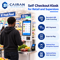 Bornes de paiement en libre-service Cairan pour centres commerciaux et supermarchés, avec écran tactile, imprimante thermique de reçus, Android 14 SDK 4 Go