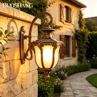 Applique murale extérieure en alliage d'aluminium de style européen, étanche IP65, lampe murale de couloir, applique murale décorative vintage pour extérieur