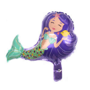 Vente en gros mini rose violet rouge dessin animé mer sirène princesse feuille ballon océan fête d'anniversaire jouets décoration - Product Image 2