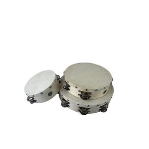 Instrumentos de percusión de tambor de madera baratos al por mayor muestra gratis pandereta de <span class=keywords><strong>doble</strong></span> fila - Product Image 5