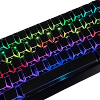 Ensemble de 137 touches PBT noires gravées sur le côté, profil Cherry, aspect minimaliste et épuré pour la personnalisation de claviers mécaniques