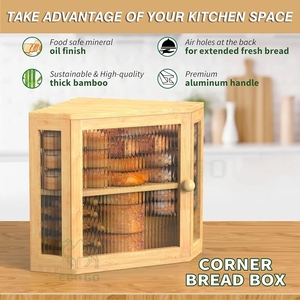 Caja de Pan de Bambú de Doble Capa con Puertas, Portátil, Hecha a Mano, Multifuncional, para Regalos de Panadería y Cocina - Product Image 6