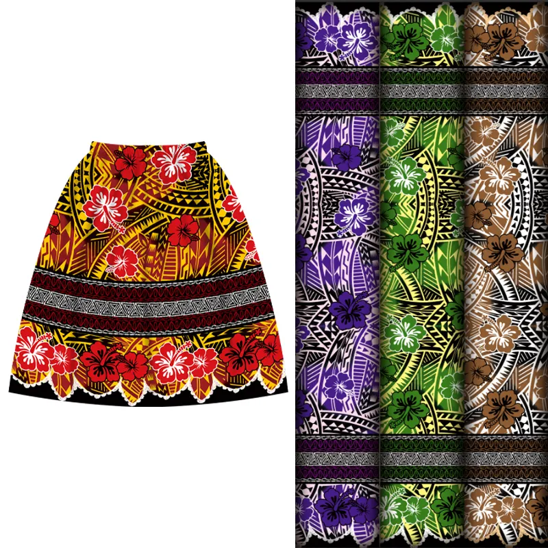 Chuuk Fashion Summer Holiday Beach Skirt Hawaii Bohemian Flower Print Dress for Women Skirt